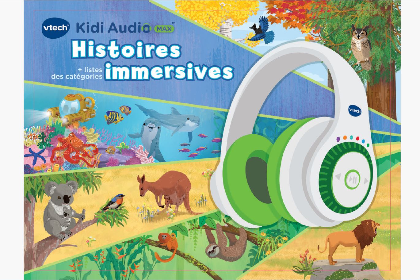 Kidi Audio Max, Mon casque interactif 7 en 1 - Casque audio pour enfant, 4  - 12 ans