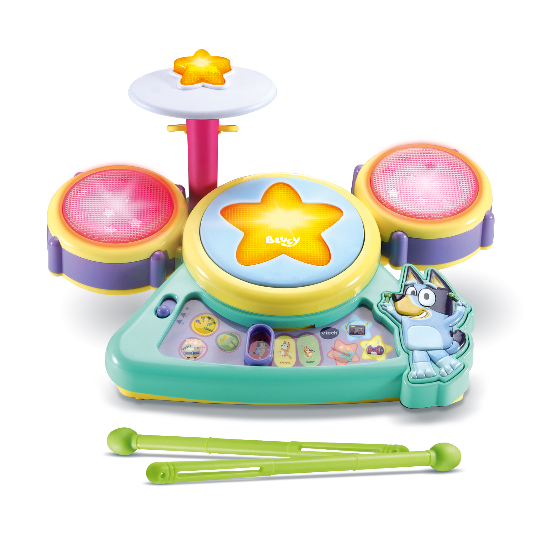 VTech Bluey - Batteria Interattiva Musicale | Giocattolo Per Bambini In Versione Francese