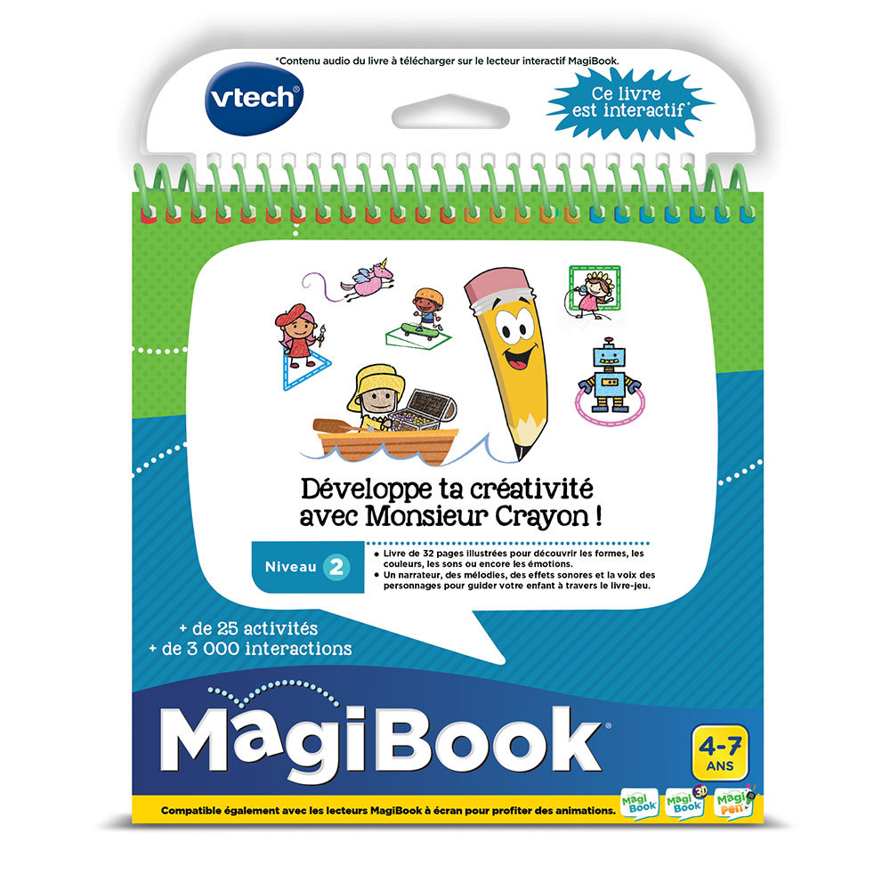 VTech - Livre musical pour enfant MagiBook : M.Crayon