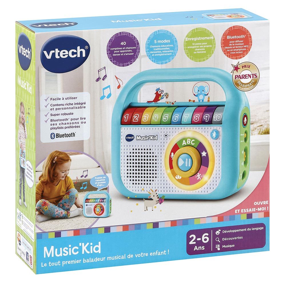 VTech - Baladeur Musical, enceinte Bluetooth pour enfant - Music'Kid