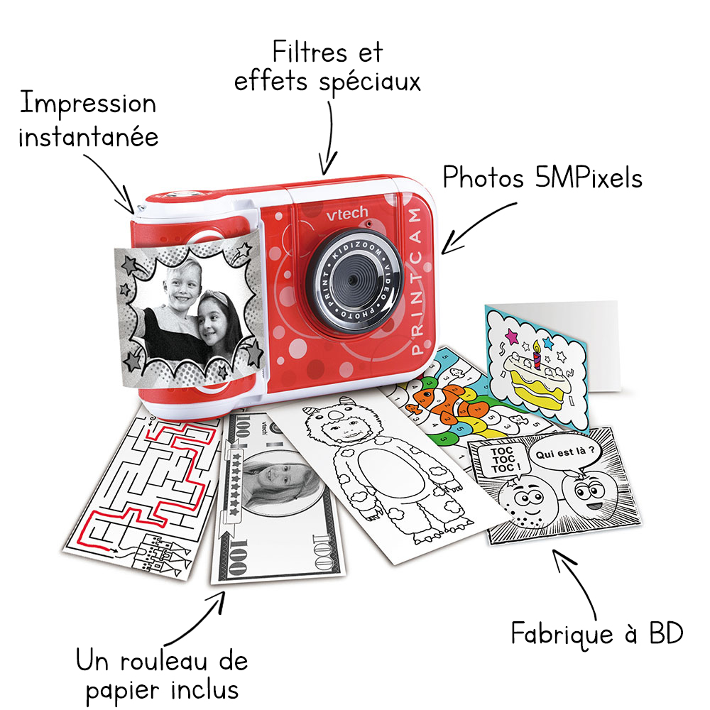 Appareil Photo Impression Instantanée Selfie Video Papier