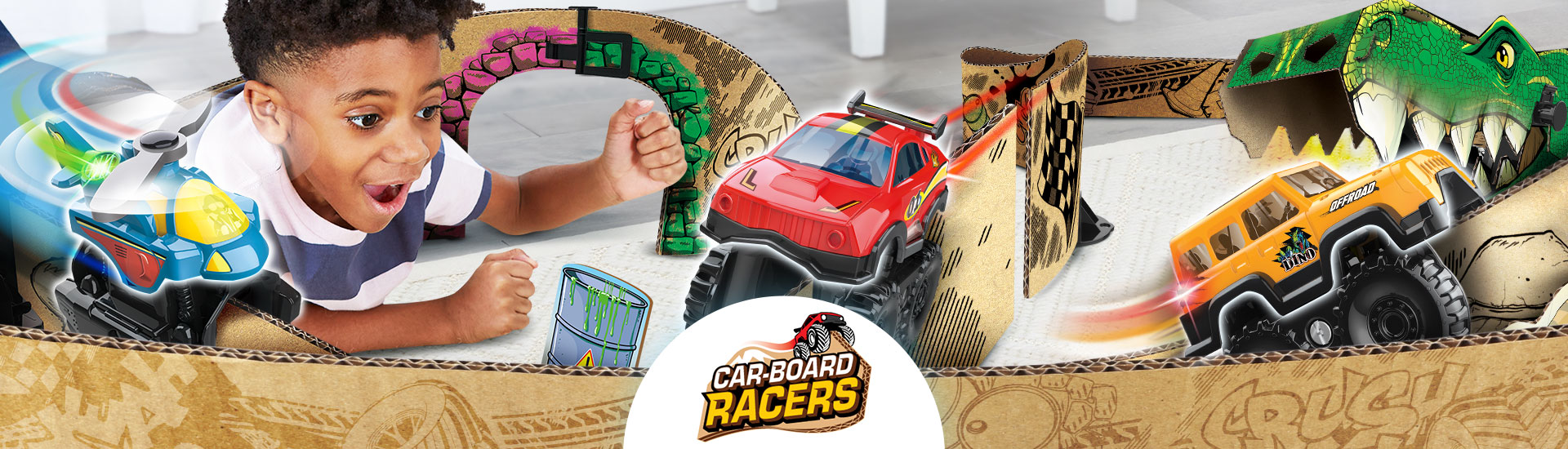 VTech - Circuit voiture en carton - Circuit Monster Tracks Car-Board Racers