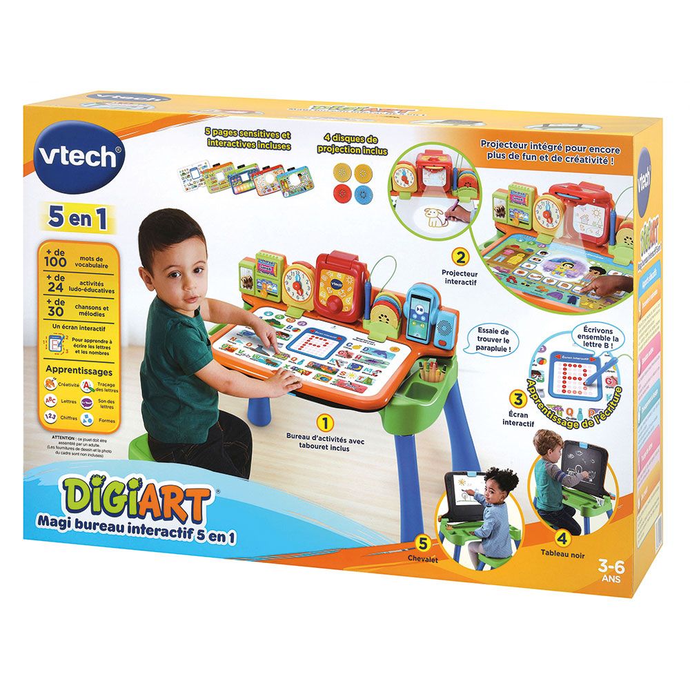 VTech - Jouet bureau enfant interactif 5 en 1 Mixte - Magibureau
