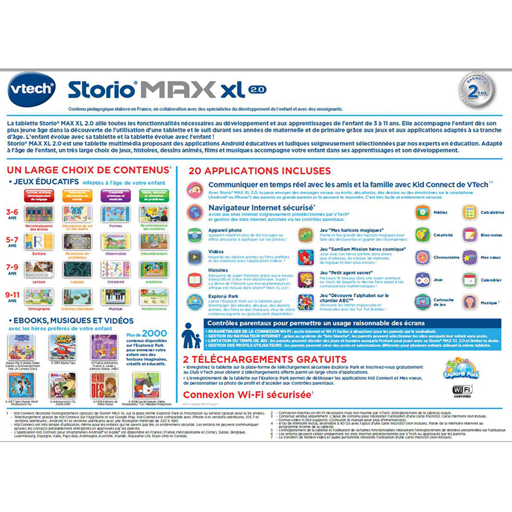 Test et avis de la Storio MAX XL 2.0 de Vtech