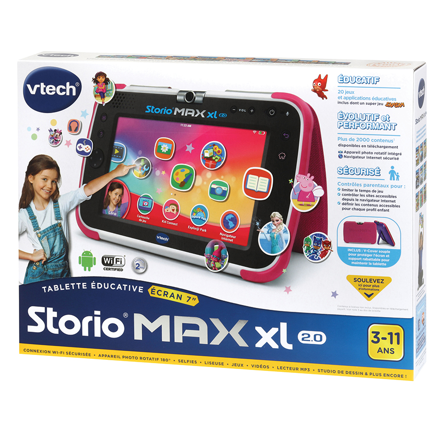 2m usb câble noir pour vtech storio max enfant tablette 80-166800 jouet 