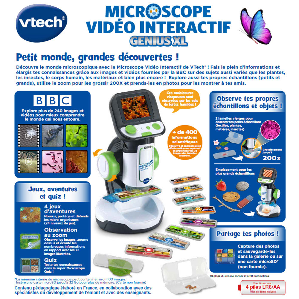 VTech - Microscope pour enfant - Genius XL - Microscope vidéo
