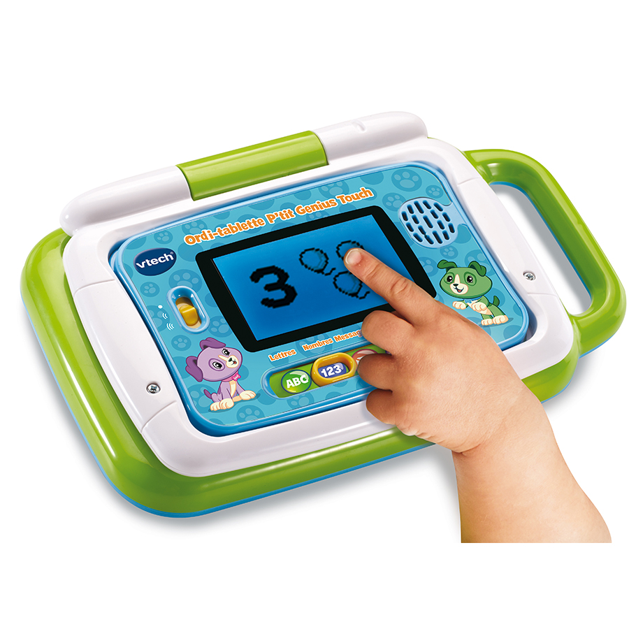 VTech - Ordi-tablette P'tit Genius Touch Vert - Ordinateur Enfant, Tablette  Éducative - 2/6 Ans - Version FR : : Jeux et Jouets