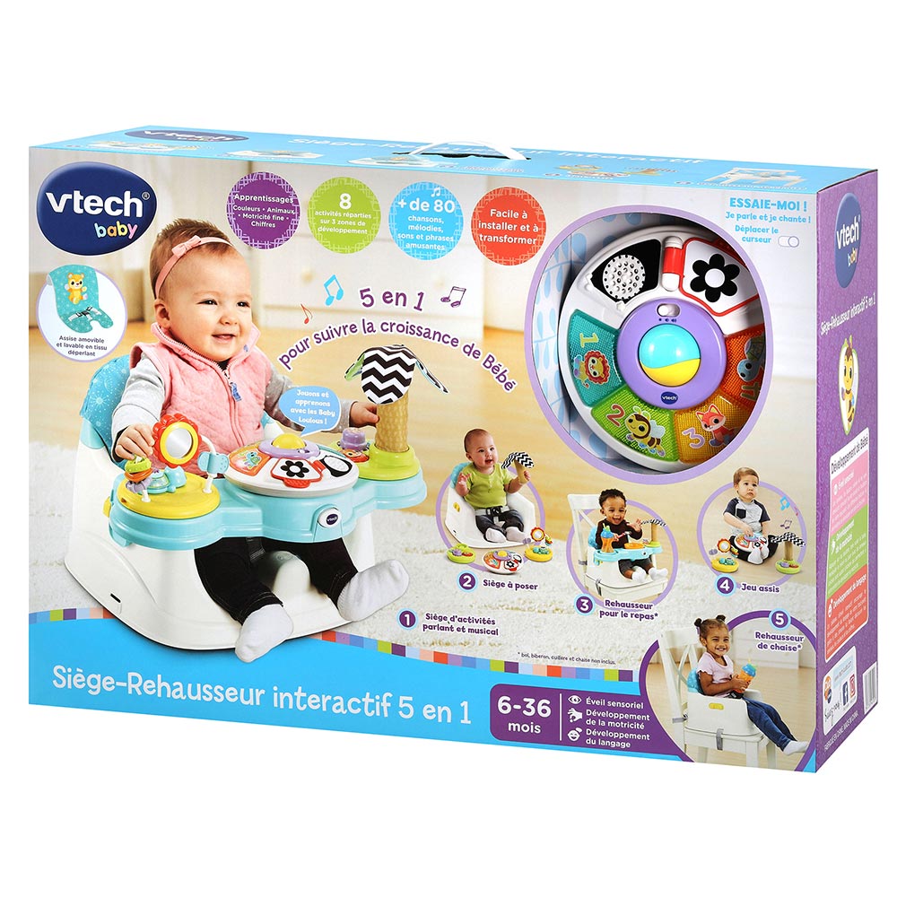 VTech Baby - Siège-rehausseur - Siège-rehausseur interactif 5 en 1