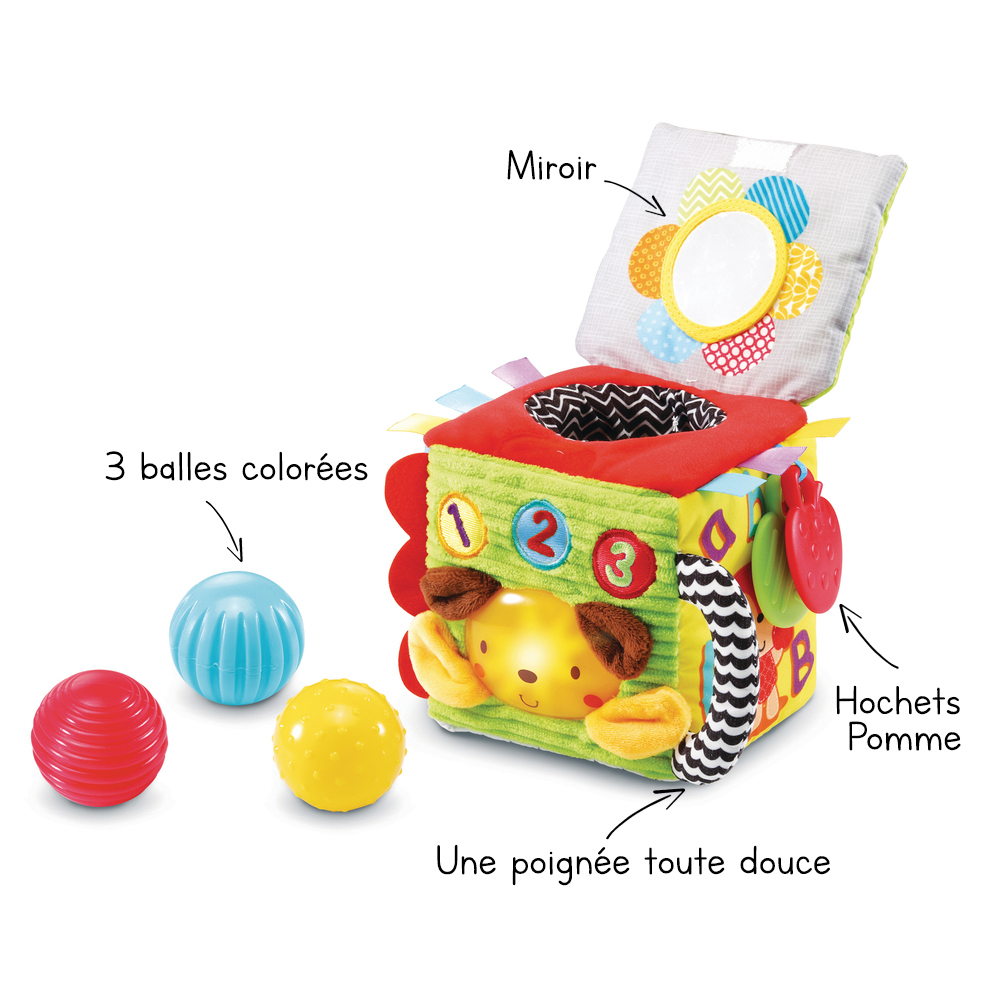 VTech - Cube d'activité jouet bébé éveil - Cube interactif éveil sensoriel