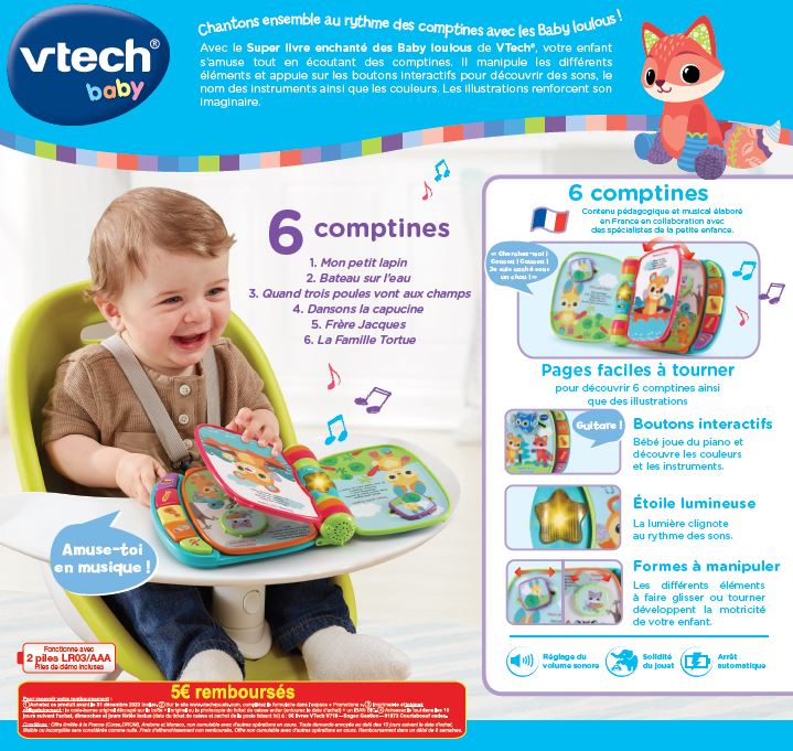 Livre interactif comptines, jouets 1er age