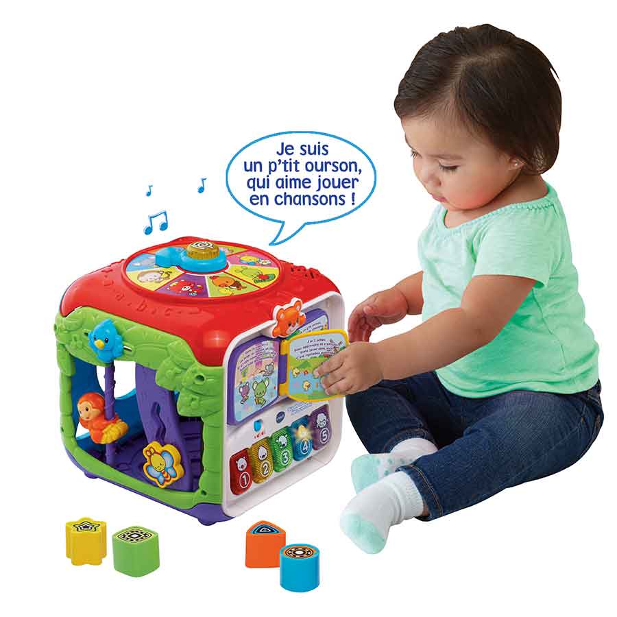 VTech - Cube d'activité jouet bébé éveil - Cube interactif éveil sensoriel