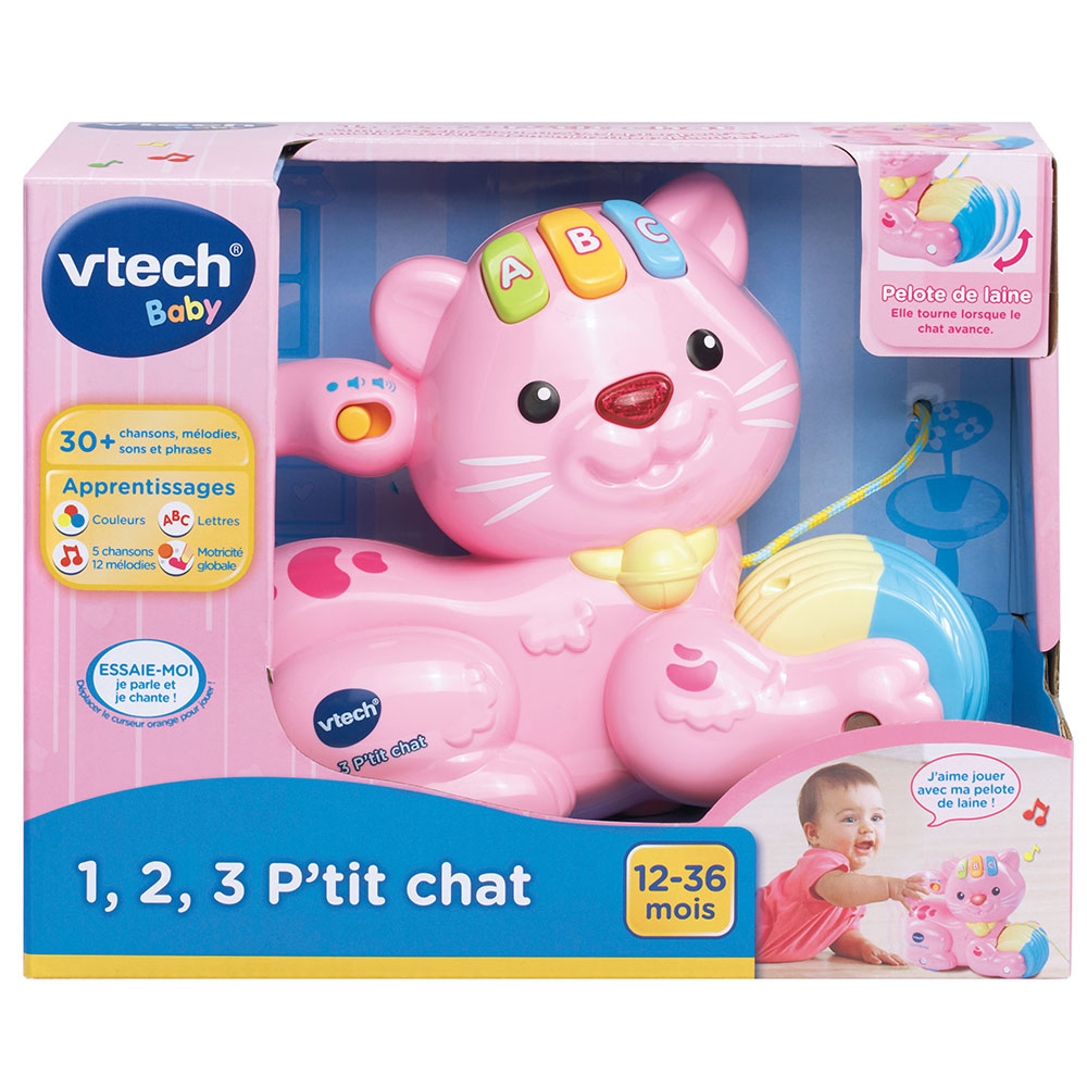 Jouet Roulant Chat 1 2 3 P Tit Chat Rose Vtech Baby
