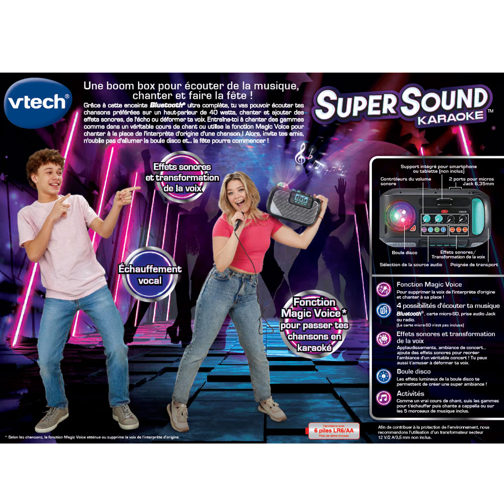 VTech - Enceinte musicale karaoké enfant - SuperSound Karaoke
