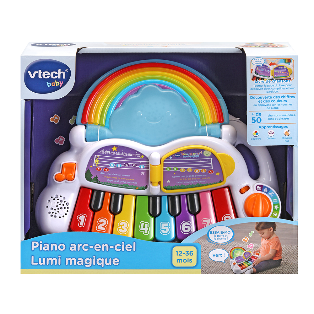 VTech - Piano Arc En Ciel Lumi Magique – Jouet Piano Bébé / 1-3 Ans