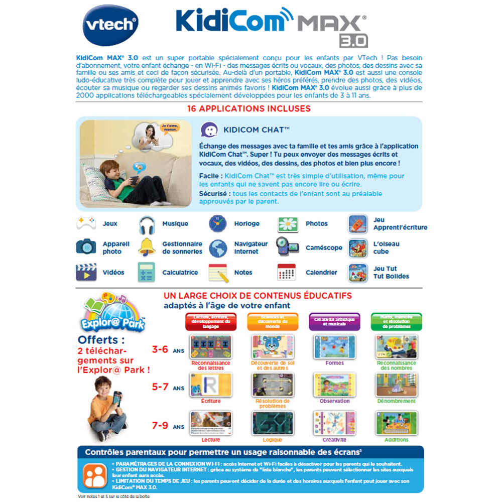 KidiCom MAX 3.0 rose VTECH : le jouet à Prix Carrefour