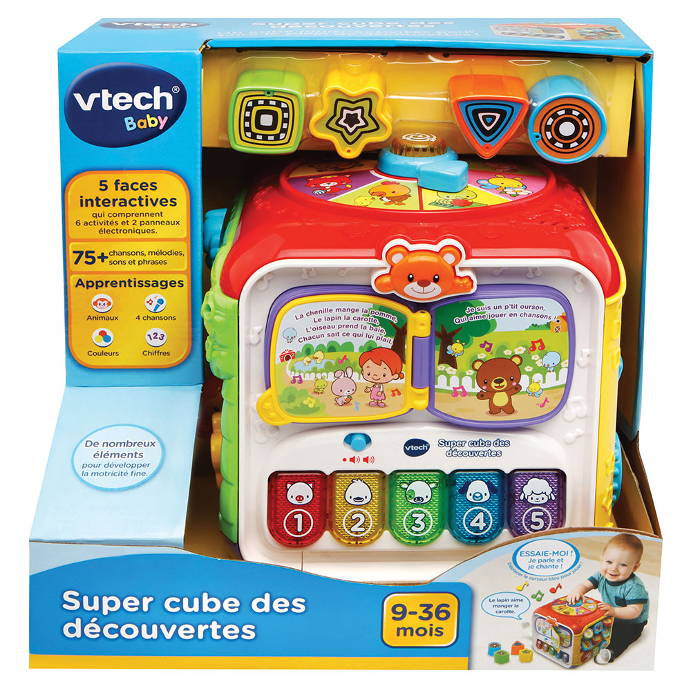 VTech - Cube d'éveil multi activités - Super cube des découvertes