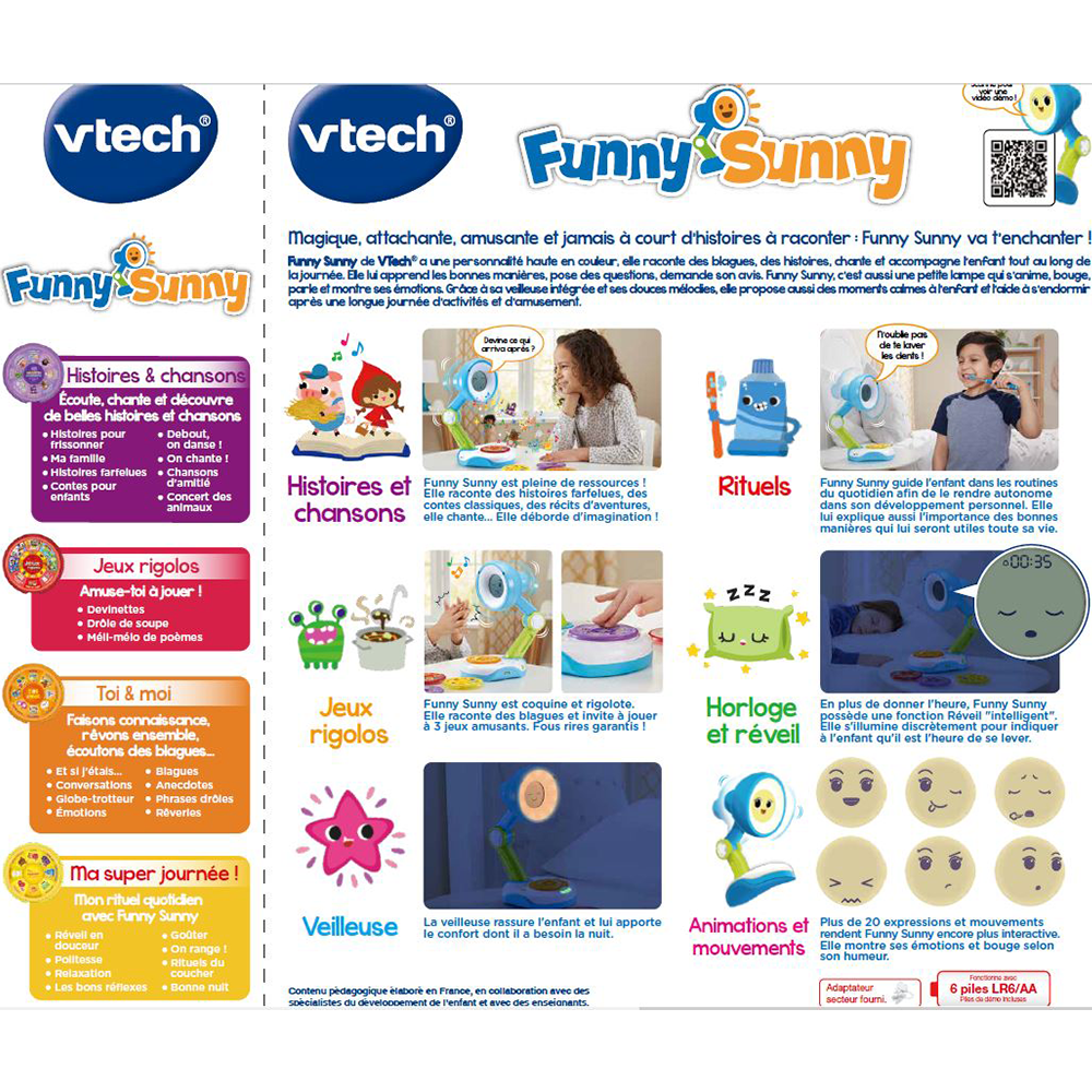 VTech Funny Sunny Ami interactif et quatre disques d'activité pour
