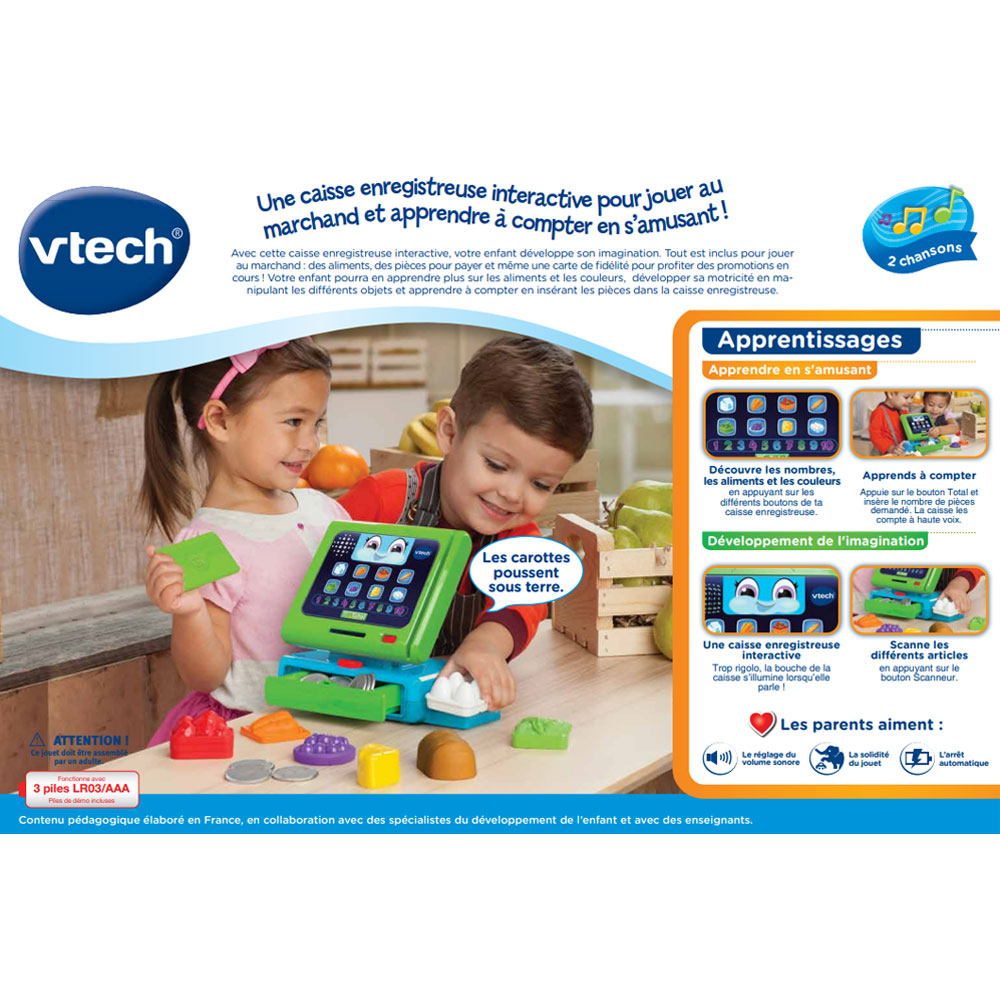 VTECH - 1,2,3 Imite-Moi - Caisse Enregistreuse Interactive Maxi Shopping -  Jouet d'Imitation Enfant