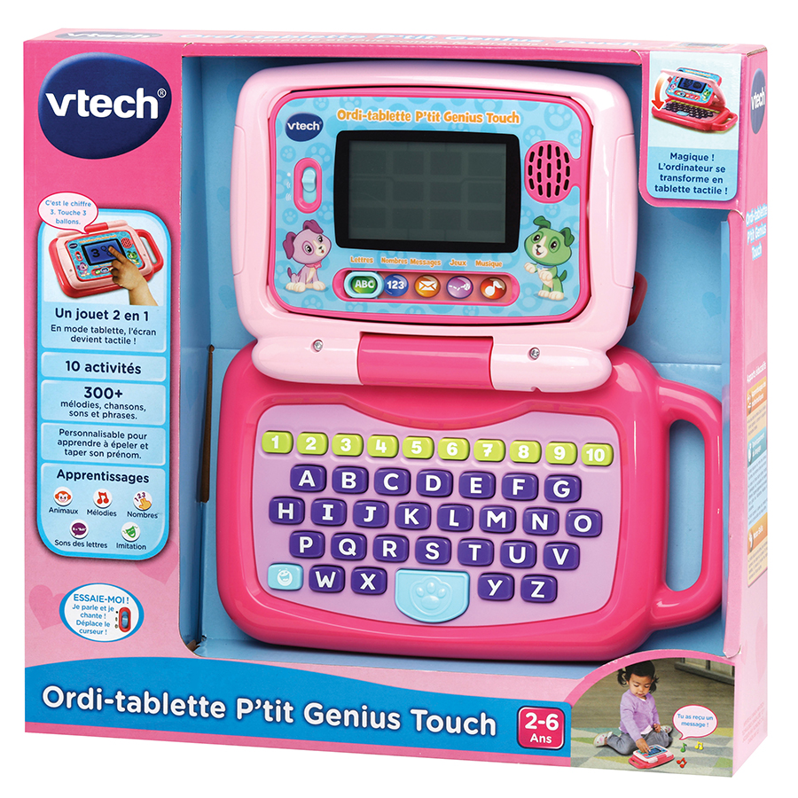 Ordi-tablette P'tit Genius Touch mauve - Premier ordinateur - VTech