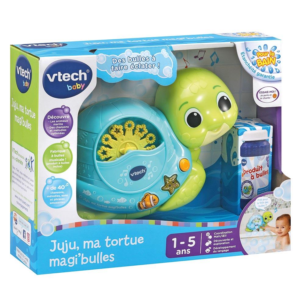 VTech - Jouet de bain - Juju ma tortue magi bulles
