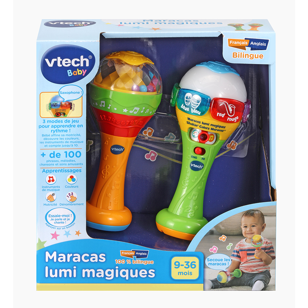 Maracas en bois jouet enfant bebe - Instruments musique