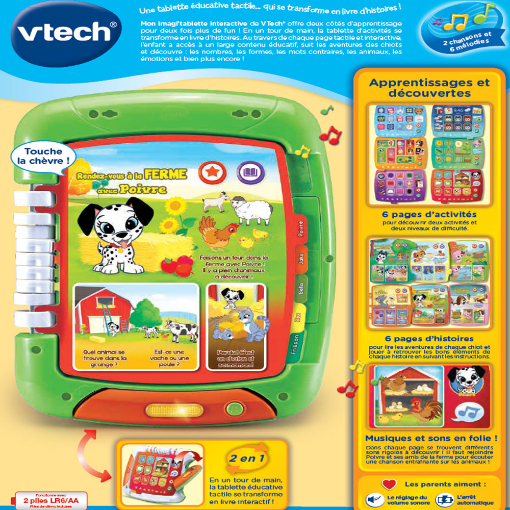 VTech - Mon Imagi - Tablette bébé, Jouet Interactif / Jouet 2-5 ans –  Version FR