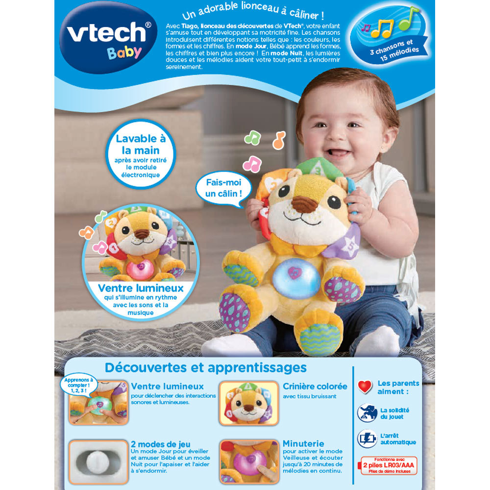 Tiago Lionceau Des Decouvertes Peluche Lion Vtech Tiago Lionceau Des Decouvertes Peluche Lion Vtech