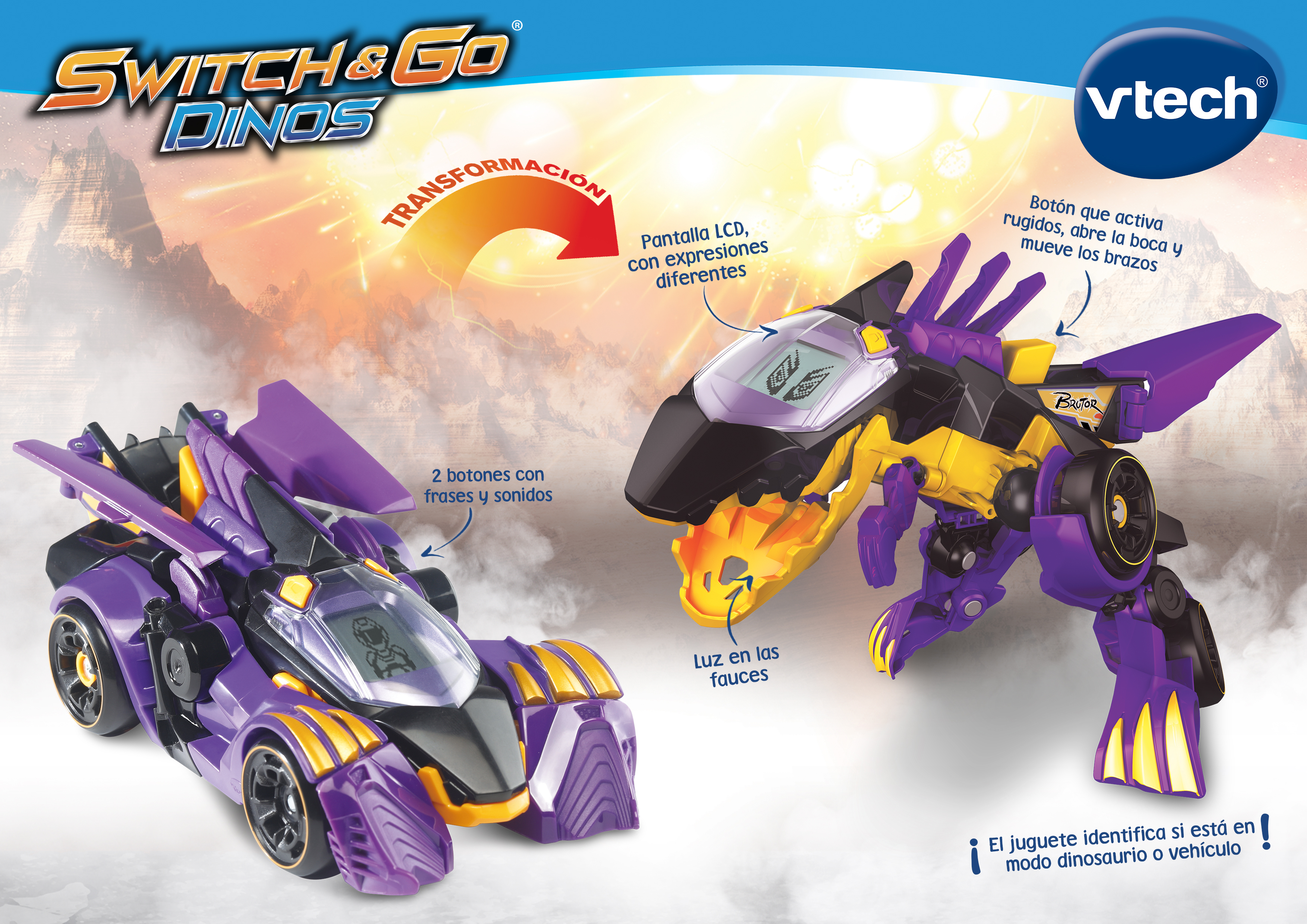Vtech Switch & Go Dinos ® Riot el T-Rex │ Bebé automóvil de carrera Juguete De Dinosaurio │ │ 3-8y 
