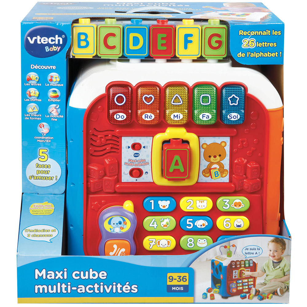 Maxi Cube Multi Activites Jouet Educatif Bebe Vtech Maxi Cube Multi Activites Jouet Educatif Bebe Vtech