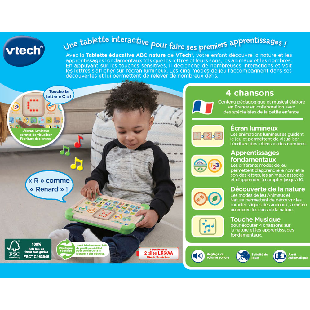 VTech - Tablette educative en bois - ABC Nature
