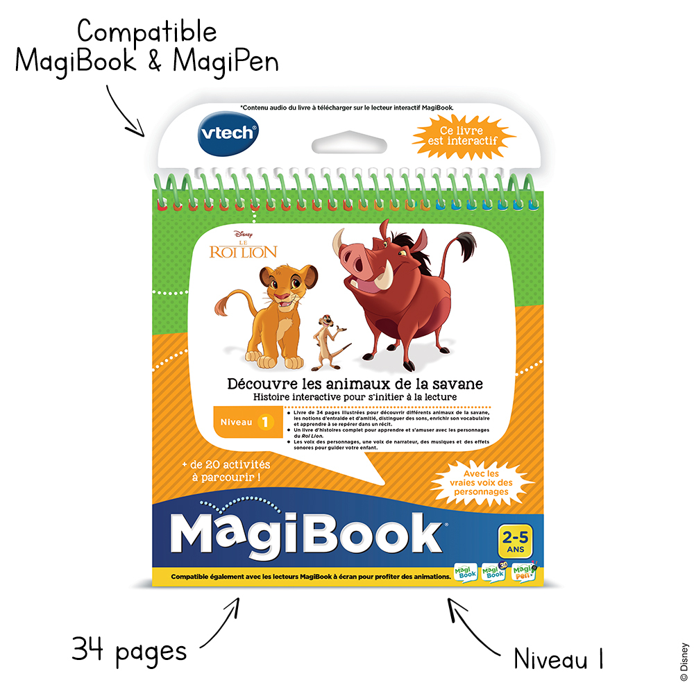 Découvre les animaux de la savane - Livre MagiBook - VTech Jouets