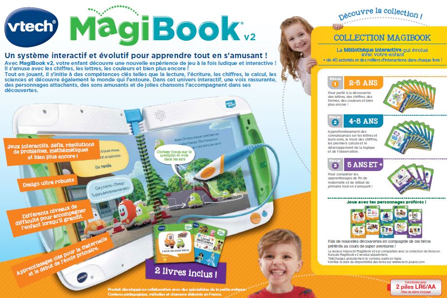 VTech - Livre interactif MagiBook V2 starter pack vert + Livre Cory Bolides