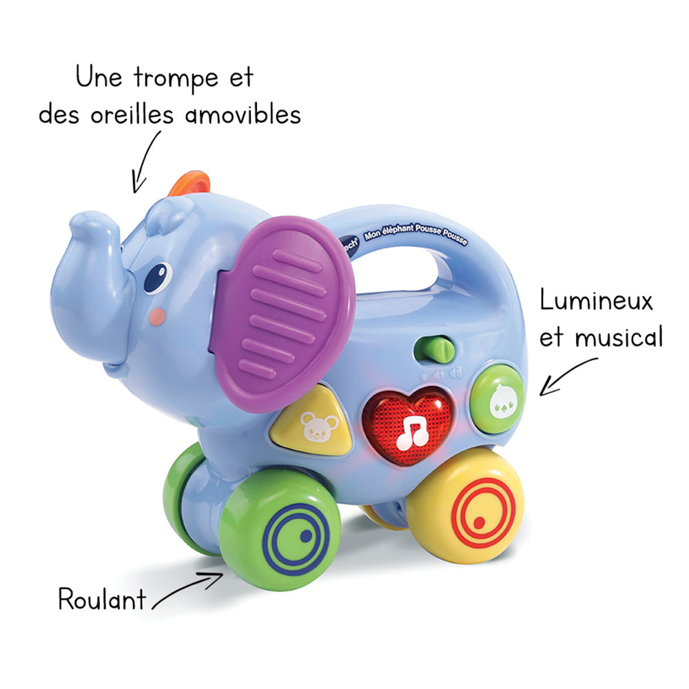 TOEY PLAY Jouet Musical Bebe 1 Ans, Éléphant Jouets Musicaux pour