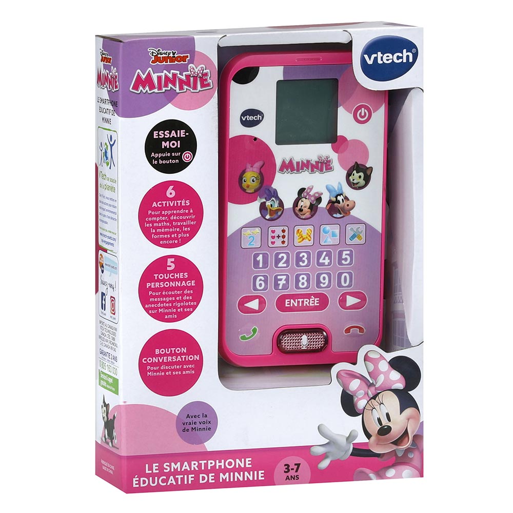 VTech - téléphone enfant Minnie- Le smartphone éducatif de Minnie