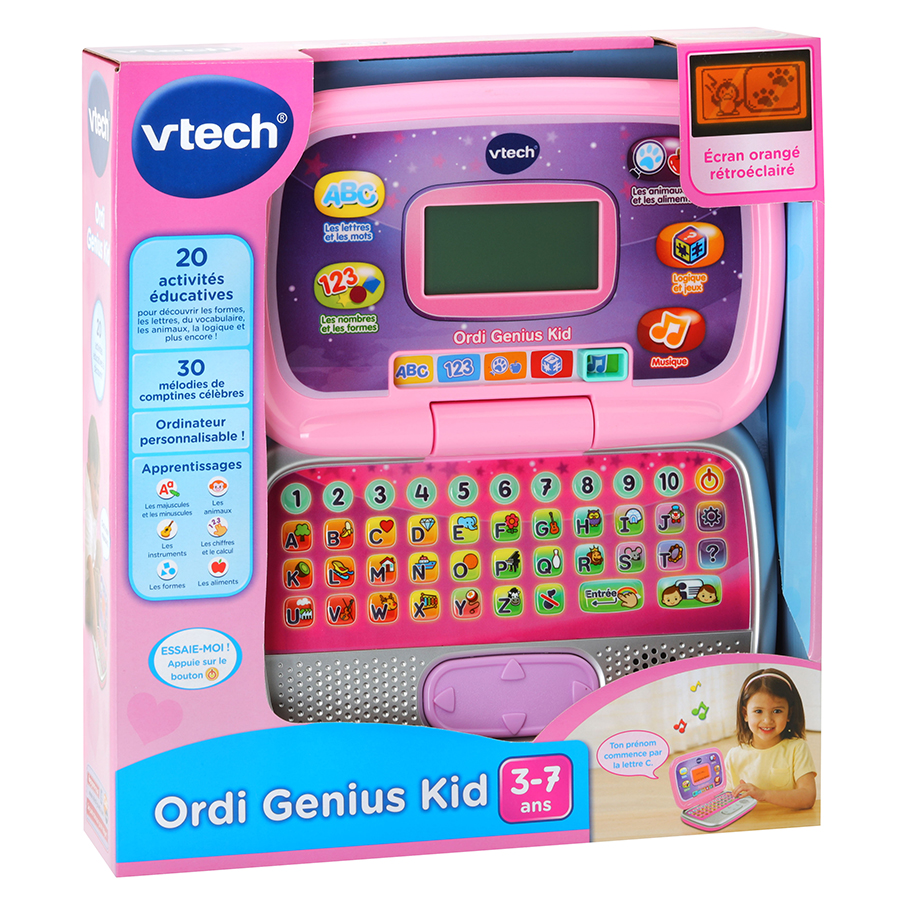 VTech - Ordinateur enfant - Ordi Genius Kid rose