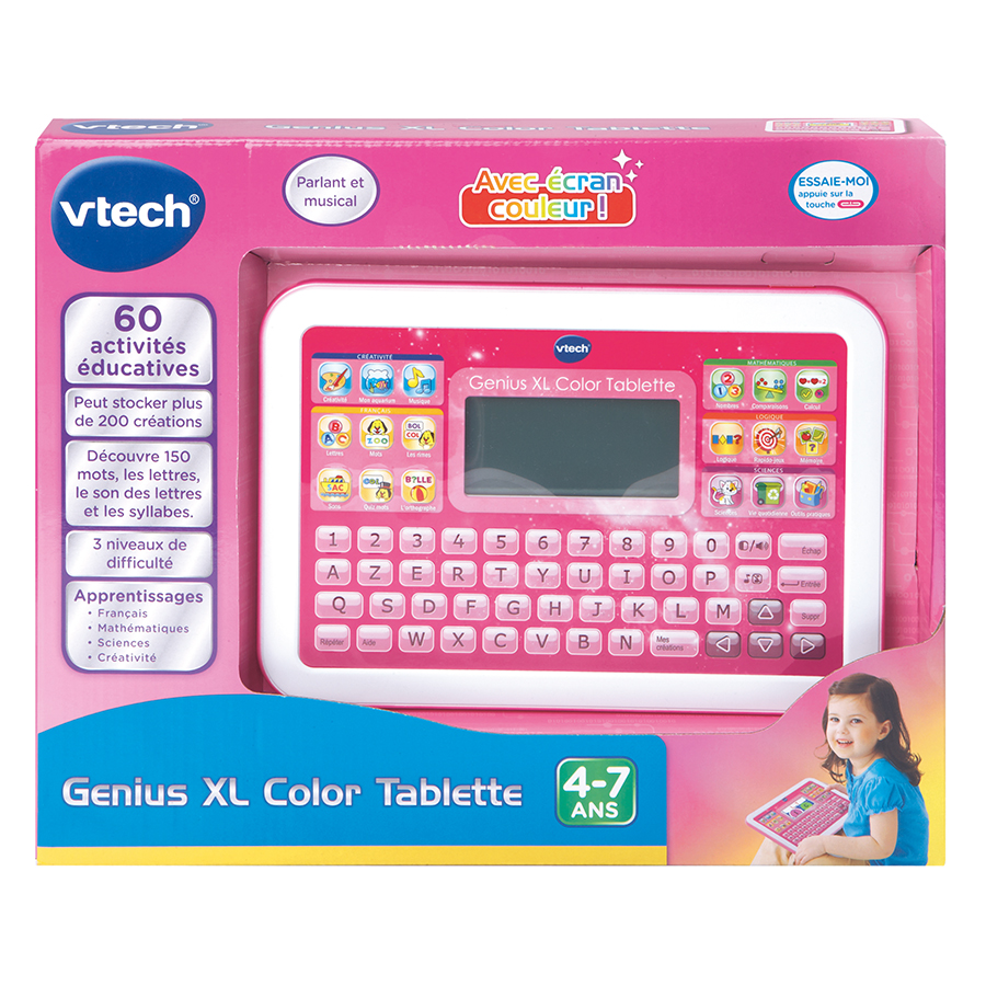 Tablette Éducative VTECH Genius XL Color Rose - 60 activités