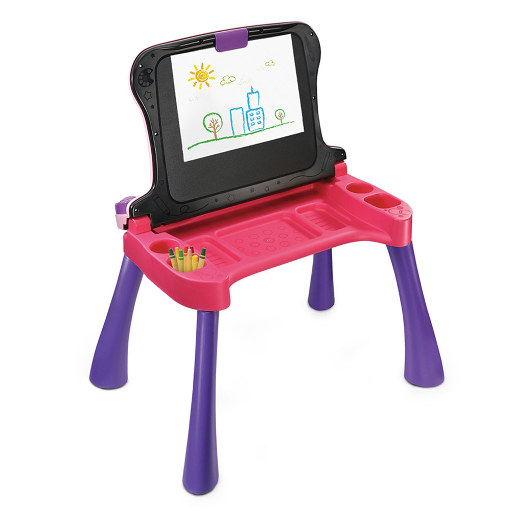 Magi Bureau Interactif 4 En 1 Rose Chevalet Interactif Vtech