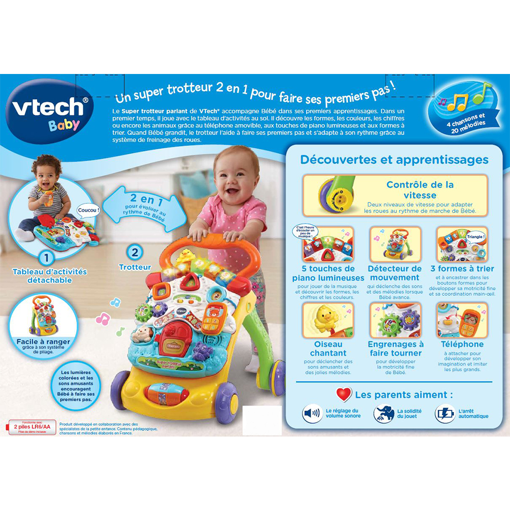 Super Trotteur Parlant 2 En 1 Orange Trotteur Bebe Vtech Super Trotteur Parlant 2 En 1 Orange Trotteur Bebe Vtech