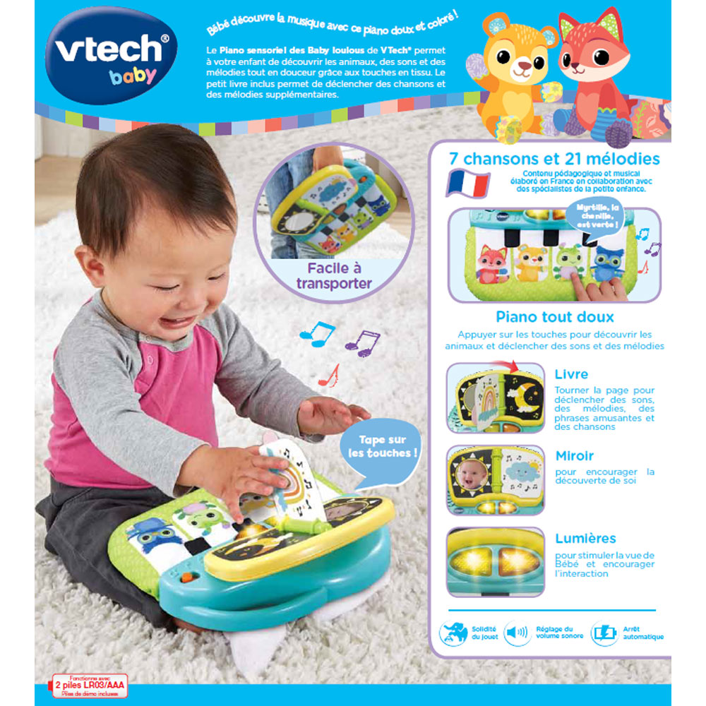 Jouet de piano musical pour bébé portable avec lumières et sons pour  enfants