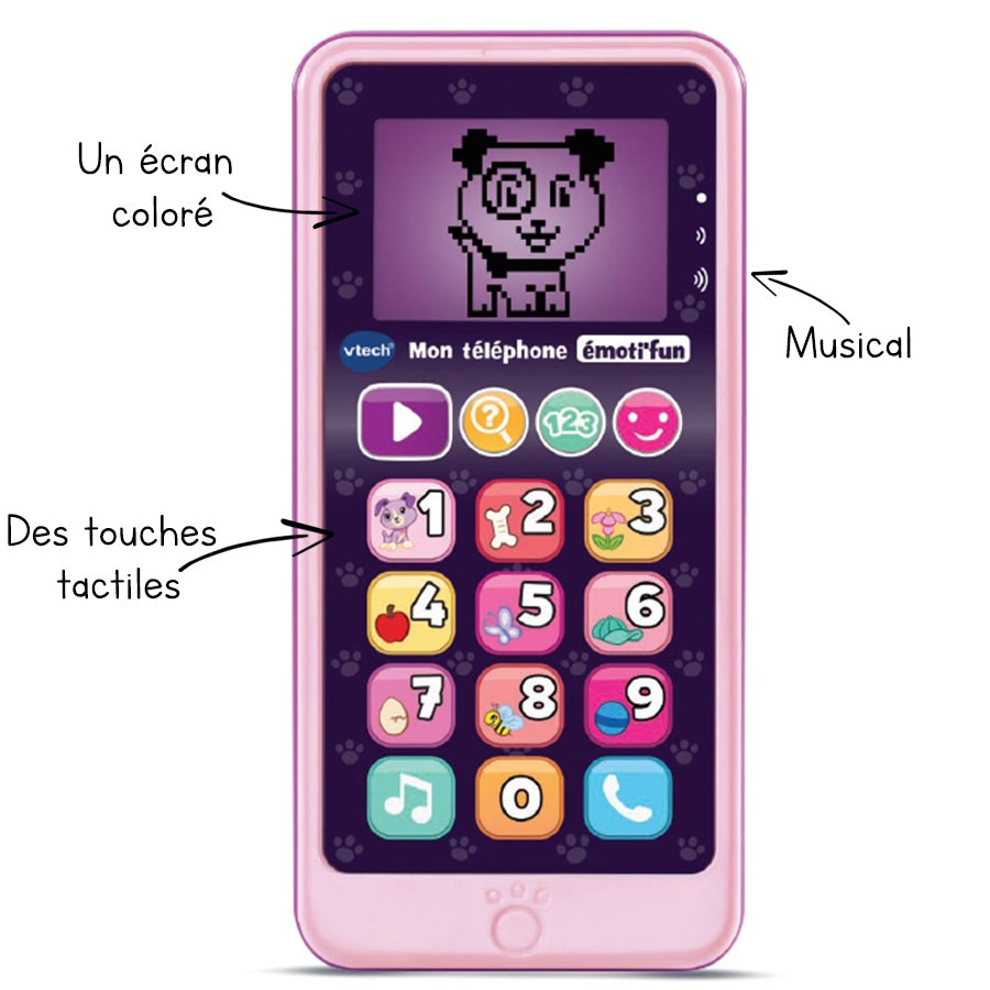 Smartphone d'éveil éducatif - Téléphone bébé Jouet - Dès 9 Mois -  Multicolore