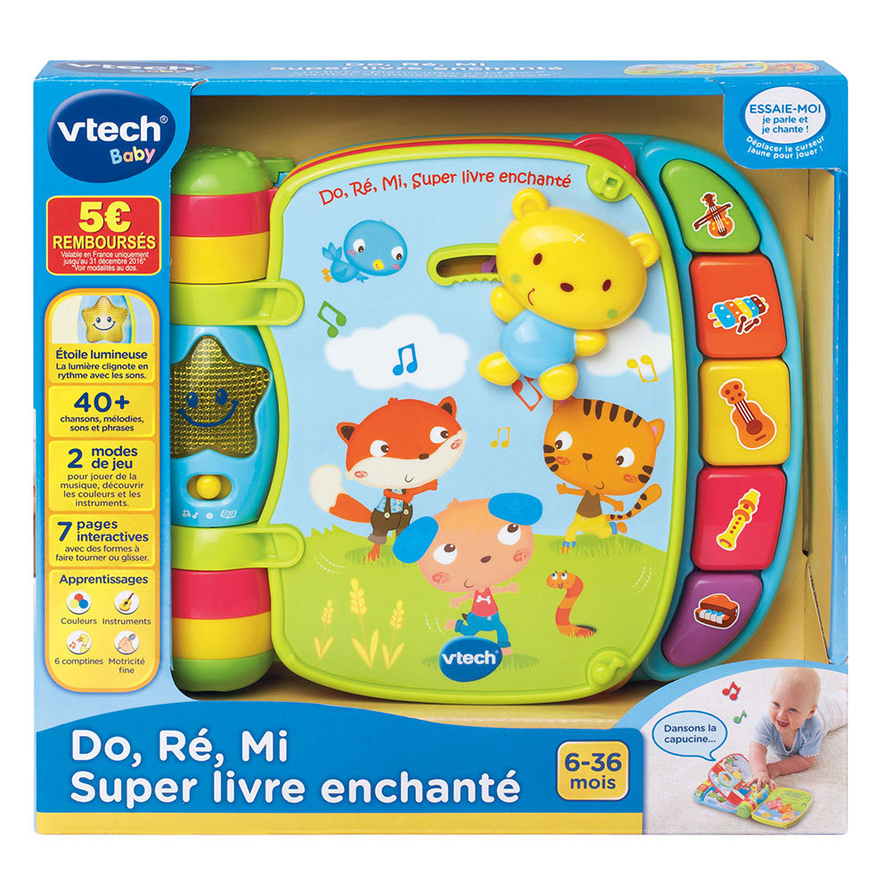 Livre Interactif Do Re Mi Super Livre Enchante Bleu Vtech Livre Interactif Do Re Mi Super Livre Enchante Bleu Vtech