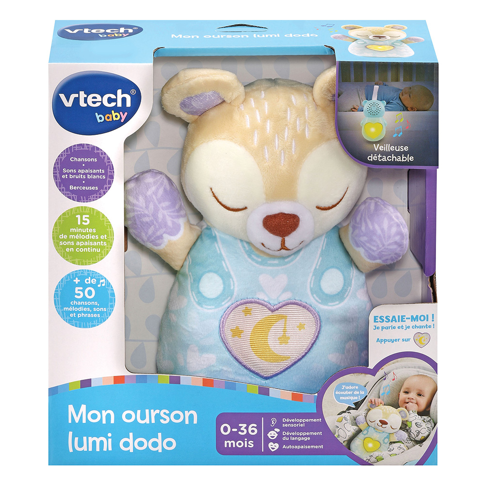 VTech Baby - Peluche veilleuse musicale - Mon ourson lumi dodo