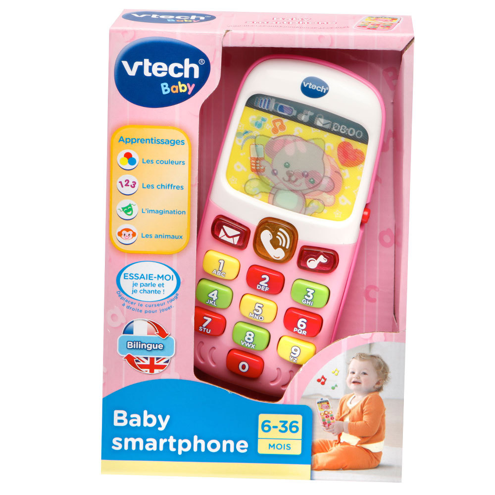 Baby Smartphone Bilingue Rose Telephone Jouet Vtech Baby Smartphone Bilingue Rose Telephone Jouet Vtech