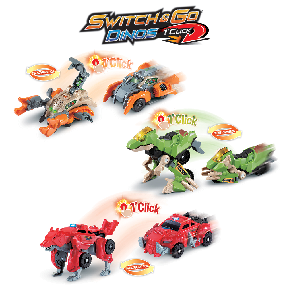 Petit Switch & Go Dinos 1'Click VTech : King Jouet, Les autres véhicules  VTech - Véhicules, circuits et jouets radiocommandés