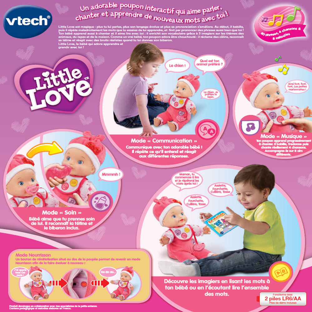 Mon Bebe Apprend A Parler Poupee Interactive Little Love Vtech Jouets Mon Bebe Apprend A Parler Poupee Interactive Little Love Vtech Jouets
