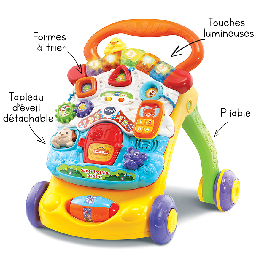 VTech - Trotteur bébé - Super Trotteur parlant 2 en 1 orange