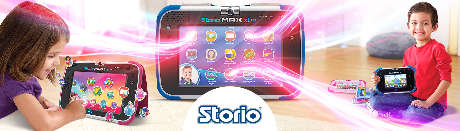 Tablette Storio Max XL 2.0 bleue VTech : King Jouet, Tablettes et  téléphones VTech - Jeux électroniques