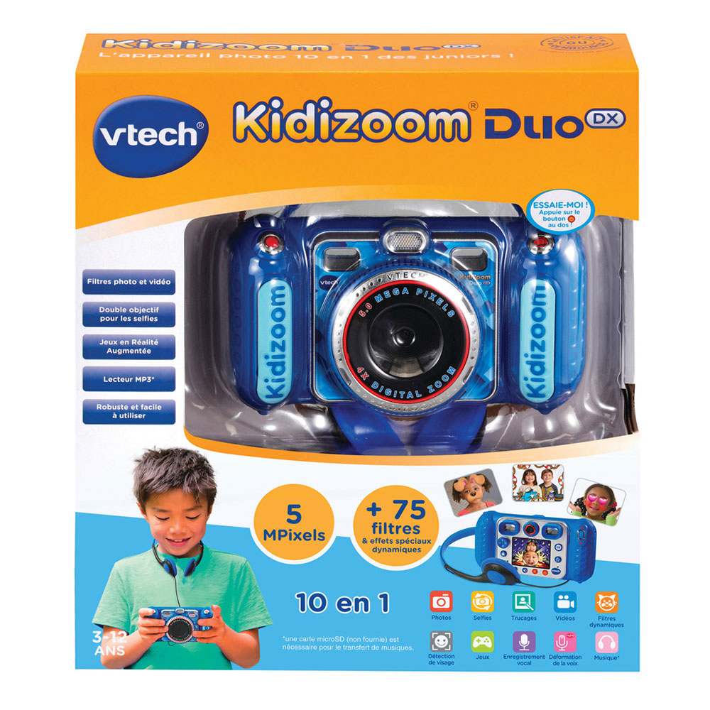 VTech KidiZoom Duo - Appareil photo numérique - compact - 2.0 MP - bleu -  Cdiscount Appareil Photo