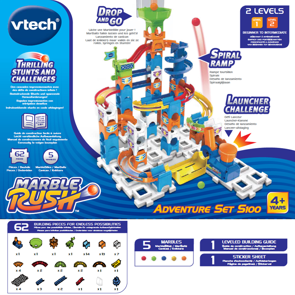 Marble Rush - Circuit à billes - Adventure Set S100 VTech : King Jouet,  Constructions magnétiques, billes VTech - Jeux de construction