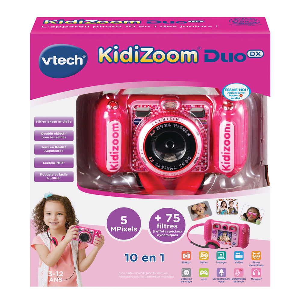 VTech - appareil photo enfant - Kidizoom Duo DX rose